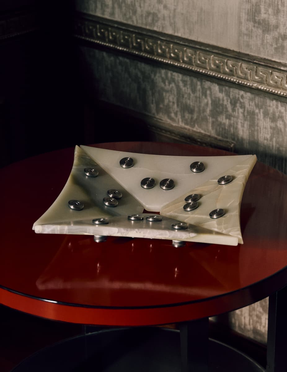 FERRIC BOWL, GREEN ONYX